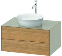 Duravit White Tulip, meuble sous-lavabo suspendu, largeur 800 x profondeur 550mm, avec 2 tiroirs, avec technologie tip-on, WT49850H560, Couleur: Corps : taupe silk mat, façade : chêne naturel massif
