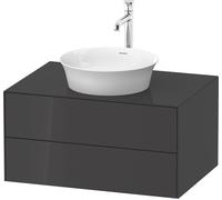Duravit White Tulip, meuble sous-lavabo suspendu, largeur 800 x profondeur 550mm, avec 2 tiroirs, avec technologie tip-on, WT49850H1H1, Couleur: Graphite brillant