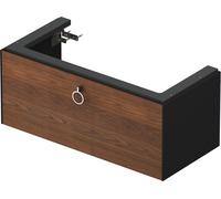 Duravit White Tulip, meuble sous-lavabo suspendu, largeur 984 x profondeur 458mm, avec 1x coulissant, avec poignée, WT425207758, Couleur: Corps : graphite satiné, façade : noyer américain massif