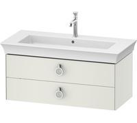 Duravit White Tulip, meuble sous-lavabo suspendu, largeur 984 x profondeur 458mm, avec 2 tiroirs, avec poignée, WT435203636, Couleur: Laque mate en soie blanche