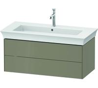 Duravit White Tulip, meuble sous-lavabo suspendu, largeur 984 x profondeur 458mm, avec 2 tiroirs, avec technologie tip-on, WT43420H2H2, Couleur: Gris pierre brillant