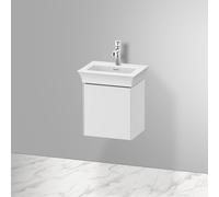Duravit White Tulip, meuble sous vasque suspendu, largeur 384 x profondeur 298mm, avec 1x arrÃªt de porte Ã gauche, avec technologie tip-on, WT4240L, Coloris: Laque brillante blanche - WT4240L8585