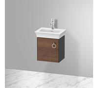 DURAVIT White Tulip - Meuble sous vasque avec 1 porte & charnières à gauche 384x410x298mm noyer américain placage bois/graphite silk matt