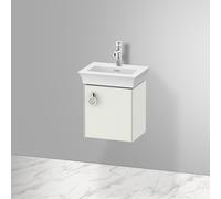 Duravit White Tulip, meuble sous vasque suspendu, largeur 384 x profondeur 298mm, avec 1x arrêt de porte à droite, avec poignée, WT4250R, Coloris: Laque mate en soie blanche - WT4250R3636