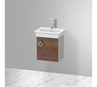 Duravit White Tulip, meuble sous-lavabo suspendu, largeur 384 x profondeur 298mm, avec 1x arrêt de porte à droite, avec poignée, WT4250R7792, Couleur: Carrosserie : gris pierre soyeux mat, façade : no