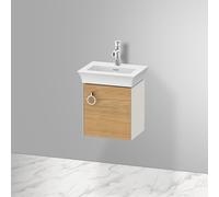 Duravit White Tulip - Waschtischunterschrank wandh 410x384x298mm Anschl re eiche nat/nord weiß seide