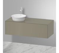 Duravit -vasque Tulip blanc WT4977LH2H2 130 x 55 cm, 2000 pierre brillant, suspendu, coulissant 2000 , plaque console match1, vasque à gauche