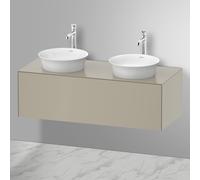 Duravit -vasque match1 White Tulip WT4978B6060 130 x 55 cm, Taupe Seidenmatt , 2000 , coulissant 2000 , plaque console match2, vasque des deux côtés
