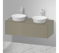 Duravit White Tulip meuble sous-vasque WT4978BH2H2 130 x 55 cm, 2000 pierre brillant, suspendu, coulissant 2000 , plaque console match1, vasque des deux côtés