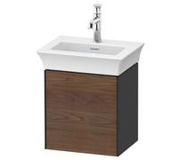 DURAVIT White Tulip - Meuble sous vasque avec 1 porte & 1 tiroir & charnières à gauche 384x410x298mm noyer américain / chrome/graphite high gloss