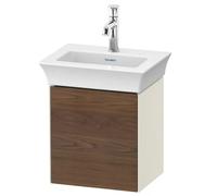 DURAVIT White Tulip - Meuble sous vasque avec 1 porte & 1 tiroir & charnières à gauche 384x410x298mm noyer américain / chrome/nordic white high gloss