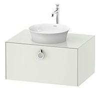 Duravit White Tulip meuble sous-vasque WT498003636 80 x 55 cm, Weiß Seidenmatt , 2000 , match3 coulissant avec poignée, plateau console 2000