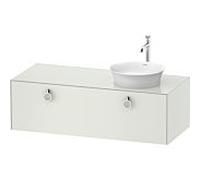Duravit White Tulip meuble sous-vasque WT4982R3636 130 x 55 cm, blanc satiné, suspendu, 2000 coulissant avec poignée, vasque à droite