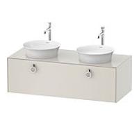 Duravit meuble White Tulip WT4983B3939 130 x 55 cm, soie blanche Nordic 2000 , mural, gigogne match1 avec poignée, des deux côtés du bassin
