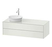 Duravit Meuble sous-vasque Tulip WT4987L3636 130×55 cm blanc satiné mat 2 tiroirs vasque à gauche