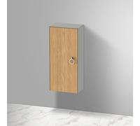 Duravit White Tulip armoire mi-hauteur, largeur 400 x profondeur 240mm, 1 arrêt de porte à gauche avec poignée, WT1323LH592, Couleur: Corps : gris pierre soie mat, façade : chêne naturel massif