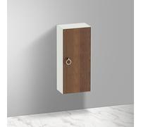 Duravit White Tulip armoire mi-hauteur, largeur 400 x profondeur 240mm, 1 arrêt de porte à droite avec poignée, WT1323R7736, Couleur: Carrosserie : Soie blanche mate, Façade : Noyer américain massif