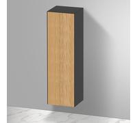 Duravit White Tulip armoire mi-hauteur, largeur 400 x profondeur 360mm, 1 arrêt de porte ouverture basculante à gauche, WT1332LH558, Couleur: Corps : graphite satiné, façade : chêne naturel massif