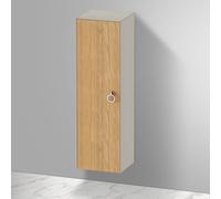 Duravit White Tulip armoire mi-hauteur, largeur 400 x profondeur 360mm, 1 arrêt de porte à gauche avec poignée, WT1333LH560, Couleur: Corps : taupe silk mat, façade : chêne naturel massif