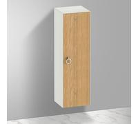 Duravit White Tulip armoire mi-hauteur, largeur 400 x profondeur 360mm, 1 arrêt de porte à droite avec poignée, WT1333RH536, Couleur: Corps : blanc satiné, façade : chêne naturel massif
