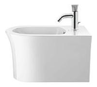 Duravit White Tulip mur Bidet 22931500001 37x54cm, avec trou pour robinetterie, trop-plein, banque de trous pour robinetterie, blanc WonderGliss