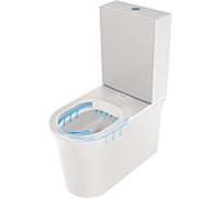 DURAVIT White Tulip - Cuvette sur pied à fond creux à poser pour réservoir attenant avec Rimless blanc avec HygieneGlaze