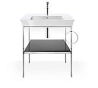Duravit White Tulip Vanity Console WT4543RH2H2 68,4 x 45 cm Stone Grey High Gloss Floor Standing Metal 2000 porte-serviettes right