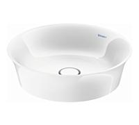 Duravit White Tulip vasque à poser 23624300791 Ø 43cm, sans trou pour robinetterie, trop-plein, banque de trous pour robinetterie, blanc WonderGliss