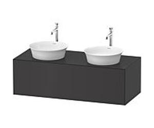 Duravit White Tulip vasque match0 WT4978B5858 130 x 55 cm, Graphit mat, 2000 , coulissant 2000 , plaque console match3, vasque des deux côtés