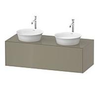 Duravit White Tulip vasque match0 WT4978BH2H2 130 x 55 cm, 2000 pierre brillant, suspendu, coulissant 2000 , plaque console match2, vasque des deux côtés
