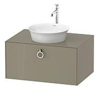 Duravit White Tulip vasque match0 WT49800H2H2 80 x 55 cm, 2000 pierre brillant, suspendu, coulissant match2 avec poignée, plaque console 2000