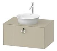 Duravit White Tulip vasque match0 WT49800H3H3 80 x 55 cm, Taupe brillant, mural, 2000 avec poignée, plaque console 2000