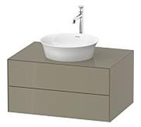 Duravit White Tulip vasque match0 WT49850H2H2 80 x 55 cm, gris pierre brillant, suspendu, 2 tiroirs, plaque console 2000