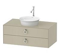 Duravit White Tulip vasque match0 WT49910H3H3 100 x 55 cm, Taupe brillant, mural, 2 tiroirs avec poignée, plaque console 2000