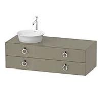 Duravit White Tulip, meuble sous-vasque suspendu, largeur 1300 x profondeur 550mm, avec 2 tiroirs, avec poignÃ©e, WT4992L, Coloris: Gris pierre brillant - WT4992LH2H2