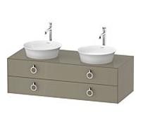 Duravit Vasque White Tulip WT4993BH2H2 130×55 cm gris pierre suspendue 2 tiroirs, double vasque