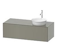 Duravit White Tulip meuble sous-vasque WT4977R9292 130 x 55 cm, finition gris pierre satiné, suspendu, 2000 coulissant, 2000 panneau console, vasque à droite