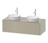Duravit -vasque match1 White Tulip WT4978B6060 130 x 55 cm, Taupe Seidenmatt , 2000 , coulissant 2000 , plaque console match2, vasque des deux côtés