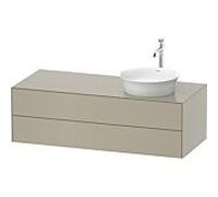 Duravit White Tulip WT4987R6060 130 x 55 cm, Taupe Seidenmatt , suspendu, 801 tiroirs, 2000 panneau console, vasque à droite