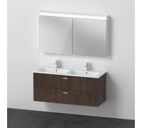 Duravit Xbase, ensemble de meubles muraux, avec armoire de toilette LED, lavabo et meuble sous-lavabo, largeur 1270 mm, XB006805353, Couleur: Décor marron foncé