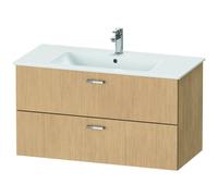Duravit XBase meuble sous-lavabo mural L:100 cm avec 2 tiroirs, XB612203030, Couleur: Chêne nature