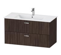 Duravit XBase meuble sous-lavabo mural L:100 cm avec 2 tiroirs, XB612205353, Couleur: Décor marron foncé