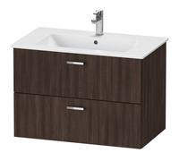 Duravit XBase meuble sous-lavabo mural L:80 cm avec 2 tiroirs, XB612105353, Couleur: Décor marron foncé