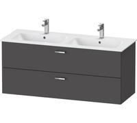 Duravit XBase meuble sous-lavabo suspendu L:127,50 cm avec 2 tiroirs, XB613004949, Couleur: Décor graphite mat