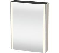 Duravit XSquare armoire de toilette avec éclairage LED, 1 porte, charnières à droite, 600x800x155mm, XS7111R91910000, Couleur: Taupe mat