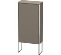 Duravit XSquare armoire demi-hauteur 50,0x23,6 cm, 1 porte, suspendue à gauche, 2 étagères en verre, XS1304L9090, Couleur: Flanelle Vernis gris satiné mat soyeux
