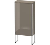 Duravit XSquare armoire demi-hauteur 50,0x23,6 cm, 1 porte, suspendue à gauche, 2 étagères en verre, XS1304L8989, Couleur: Laque haute brillance Gris Flanelle