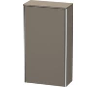 Duravit XSquare armoire demi-hauteur 50,0x23,6 cm, 1 porte, suspendue à gauche, 2 étagères en verre, XS1303L9090, Couleur: Flanelle Vernis gris satiné mat soyeux
