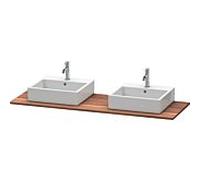 Duravit XSquare console en bois massif XS064HB7777 160x55cm, avec deux découpes, noyer américain