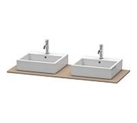 Duravit XSquare console XS063GB7575 140x55cm, avec deux découpes, Lin